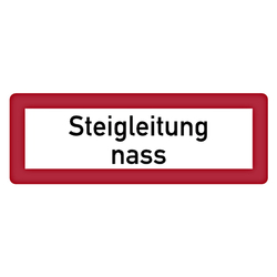 Feuerwehrzeichen Steigleitung nass DIN 4066