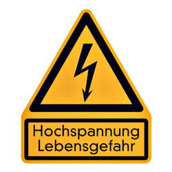 Warnschild "Hochspannung Lebensgefahr"