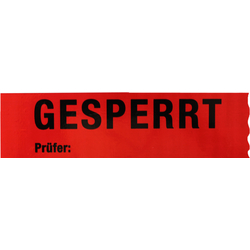 Klebeband Gesperrt Prüfer, Rot, Folie, 50 mm x 66 m, 1 Rolle