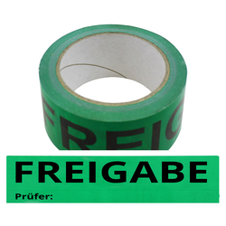 Klebeband Freigabe Prüfer, Grün, Folie, 50 mm x 66 m, 1 Rolle
