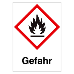 GHS-Symbol GHS02 Flamme - Gefahr 18 x 26 mm 500er Rolle