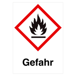 GHS-Symbol GHS02 Flamme - Gefahr 52 x 74 mm 500er Rolle