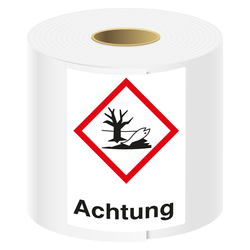 GHS-Symbol GHS09 Umwelt  - Achtung 52 x 74 mm 500er Rolle