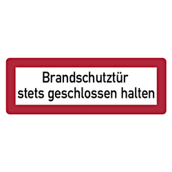 Feuerwehrzeichen Brandschutztür stets geschlossen halten DIN 4066