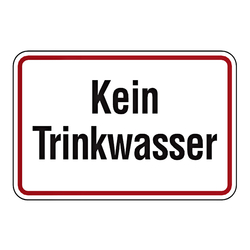 Hinweisschild "Kein Trinkwasser" 150 x 100 mm