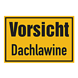 Grundstücksschild "Vorsicht Dachlawine", Kunststoff gelocht, Größe (B x H): 300 x 200 mm