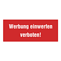 Hinweisschild "Werbung einwerfen verboten!" Aufkleber 100 x 40 mm (B x H)