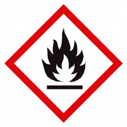 GHS-Symbol 02 Flamme - entzündbare Stoffe 50 mm x 50 mm 500er Rolle