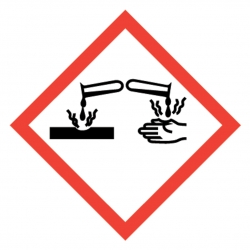 GHS-Symbol 05 Ätzwirkung - Hautätzend 25 mm x 25 mm 500er Rolle