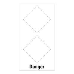 Grundetikett 90 x 170 mm für 2 GHS Piktogramme mit Signalwort "Danger" 100er Rolle
