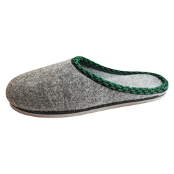 Walker Filzpantoffel Grau mit Porosohle (Gummi)