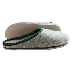 Walker Filzpantoffel Grau mit Porosohle (Gummi)