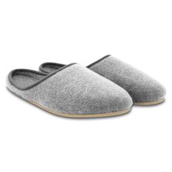 Filzpantoffeln in grau mit Porosohle (Gummi)