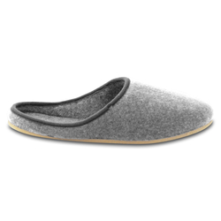 Filzpantoffeln in grau mit Porosohle (Gummi)
