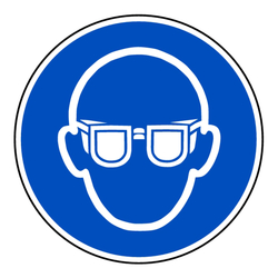 Gebotszeichen "Augenschutz benutzen" ISO 7010, M004 Folie selbstklebend Ø 20 mm 16 Stück/Bogen