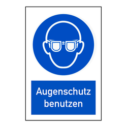 Kombischild "Augenschutz benutzen" DIN EN ISO 7010, M004 und ASR A1.3 (2013)
