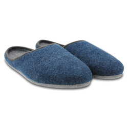Filzpantoffeln blau mit Filzsohle