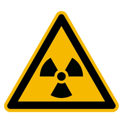 Warnzeichen Warnung vor radioaktiven Stoffen oder ionisierneder Strahlung DIN EN ISO 7010 W003 Folie SL 25 mm 21 Stück/Bogen