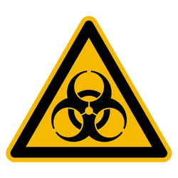 Warnzeichen Warnung vor Biogefährdung DIN EN ISO 7010 W009 Kunststoff gelocht SL 200 mm Einzelschild
