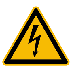 Warnzeichen Warnung vor elektrischer Spannung DIN EN ISO 7010 W012 Folie SL 25 mm 21 Stück/Bogen