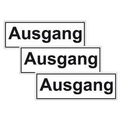 Türhinweisschild "Ausgang" 3er Pack Aufkleber Folie selbstklebend 297 x 100 mm