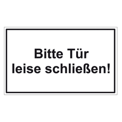 Türhinweisschild "Bitte Tür leise schließen!" 3er Pack Folie selbstklebend 250 x 150 mm