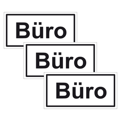 Türhinweisschild "Büro" 3er Pack Folie selbstklebend