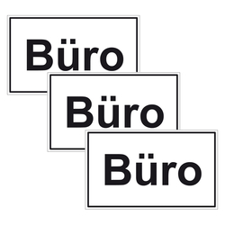 Türhinweisschild "Büro" 3er Pack Folie selbstklebend 250 x 150 mm