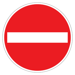 Verkehrsschild "Verbot der Einfahrt" aus selbstklebender Folie reflektierend RA1 Ø 420 mm