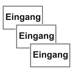 Türhinweisschild "Eingang" 3er Pack Folie selbstklebend 250 x 150 mm