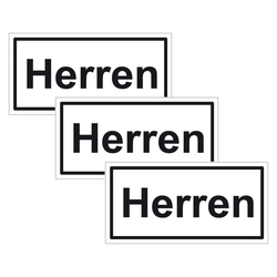Türhinweisschild "Herren" 3er Pack Folie selbstklebend 100 x 50 mm