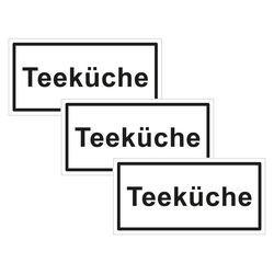 Türhinweisschild "Teeküche" 3er Pack Folie selbstklebend 200 x 100 mm