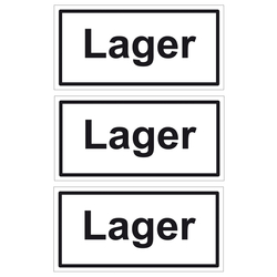 Türhinweisschild "Lager" 3er Pack Folie selbstklebend 200 x 100 mm