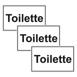 Türhinweisschild "Toilette" 3er Pack Folie selbstklebend 250 x 150 mm