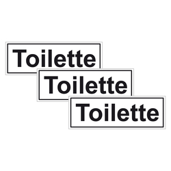 Türhinweisschild "Toilette" 3er Pack Folie selbstklebend 297 x 100 mm