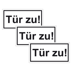 Türhinweisschild "Tür zu!" 3er Pack Folie selbstklebend 100 x 50 mm