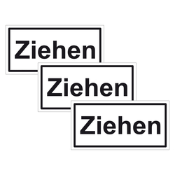Türhinweisschild "Ziehen" 3er Pack Folie selbstklebend 200 x 100 mm