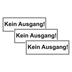 Türhinweisschild "Kein Ausgang!" 3er Pack Folie selbstklebend 297 x 100 mm