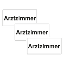 Türhinweisschild "Arztzimmer" 3er Pack Folie selbstklebend 200 x 100 mm