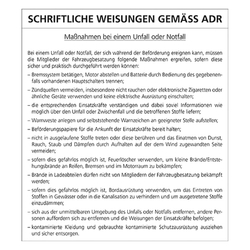 Schriftliche Weisungen gemäß ADR