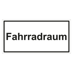 Türhinweisschild "Fahrradraum", Folie sk, 200 x 100 mm, 3 Stück/Bogen