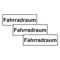 Türhinweisschild "Fahrradraum" 3er Pack Folie sk 297 x 100 mm