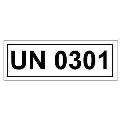 Gefahrzettel mit UN 0301
