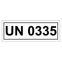 Gefahrzettel mit UN 0335