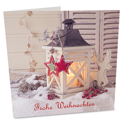 Geschenkkarte mit Umschlag "Frohe Weihnachten" Laterne