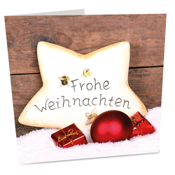 5er Pack Geschenkkarten "Frohe Weihnachten" Stern