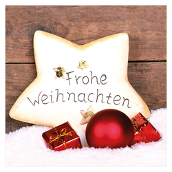 5er Pack Geschenkkarten mit Umschlag "Frohe Weihnachten" Stern