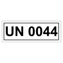 Gefahrzettel mit UN 0044