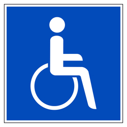 Gebotszeichen "Rollstuhlfahrer" praxisbewährt Folie selbstklebend 250 x 250 mm