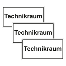 Türhinweisschild "Technikraum" 3er Pack Folie selbstklebend
